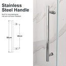 Frameless Single Sliding Shower Door With Clear Tempered Glass