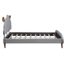 Upholstered Platform Bed With Sheep Shaped Headboard
