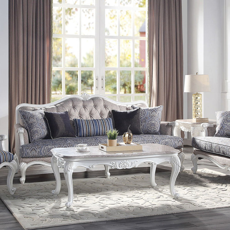 Ciddrenar - Coffee Table - Marble Top & White