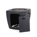 Outdoor Lightweight Concrete Square Fire Pit 40, 000 Btu With Built In Tank Storage - Dark Gray