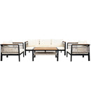 4 Pieces Outdoor Sectional Sofa Set 5 Person Patio Seating Group Outdoor Conversation Set With Cushions And A Coffee Table For Patios