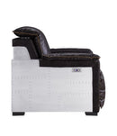 Nernoss - Recliner - Dark Grain Brown Leather & Aluminum - Atlantic Fine Furniture Inc