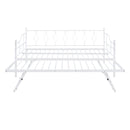 Full Size Metal Daybed with Twin Size Adjustable Trundle, Portable Folding Trundle, White(OLC SKU:MF293730AAK)