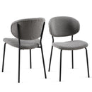 Boucle Dining Chairs, Dining Chairs With Metal Legs For Dining Room, Kitchen, Living Room
