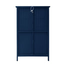 2 Doors Metal Storage Cabinet Display Cabinet With Glass Doors Metal Kitchen Sideboard Buffet Cabinet Glass Storage Cabinet For Dining Room Living Room Bedroom - Dark Blue