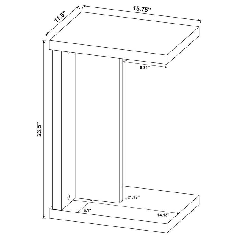 Clower - Engineered Wood C-Shaped Sofa Side Table