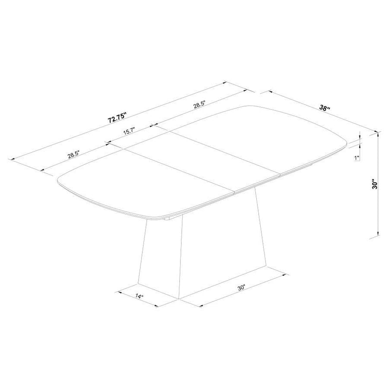 Potero - Faux Marble Extension Leaf Dining Table - Black