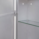 Rectangle Medicine Cabinet Mirror Bathroom Mirror With Storage Wall Mounted Medicine Mirror Cabinet With LED - Sliver
