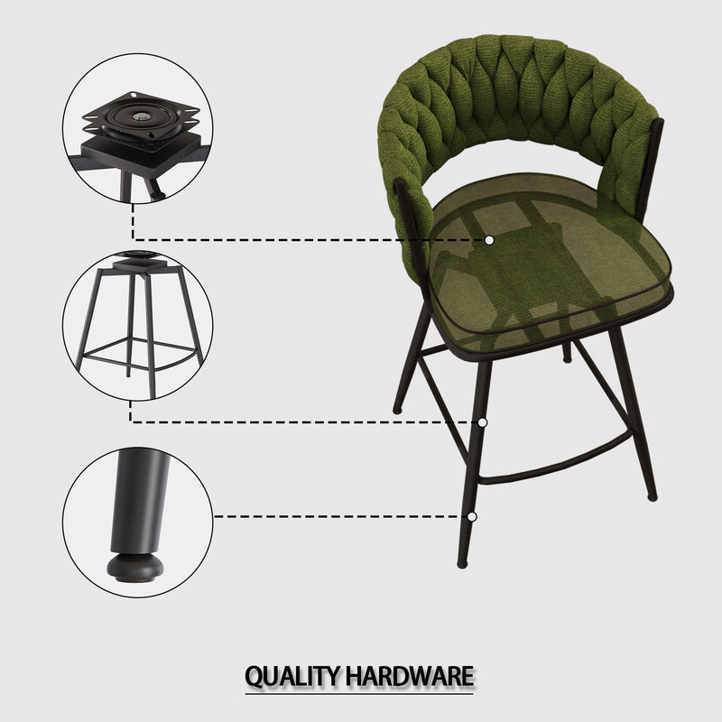Bar Stool 360 Swivel With Back Footrest