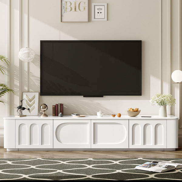 Modern TV Stand With 2 Cabinets And 2 Drawers