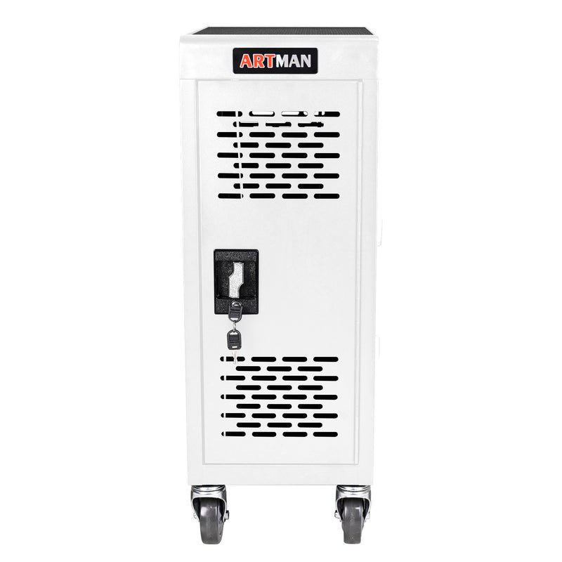 16 Bay Mobile School Charging Cart Station For Chromebook, Tablet And Laptop Computer With Power Strip Included