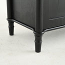 Vintage Display Cabinet With Double Glass Doors, Traditional Style For Collectibles, Ash Wood Veneer, 73.25" Tall - Black / Natural