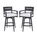 Outdoor Swivel Bar Chairs, 360 Degree Rotation, Ergonomic Backrest (Set of 2)