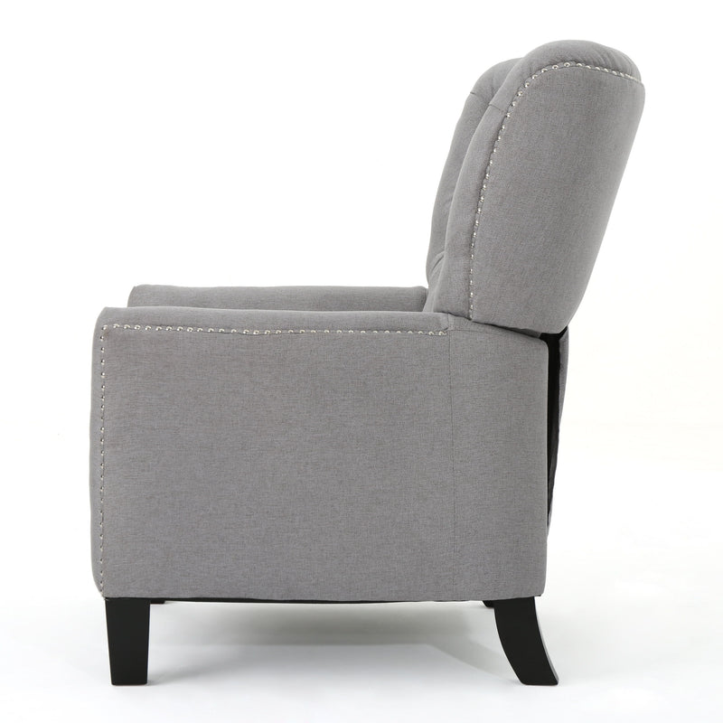 Modern Fabric Push Back Recliner - Light Gray