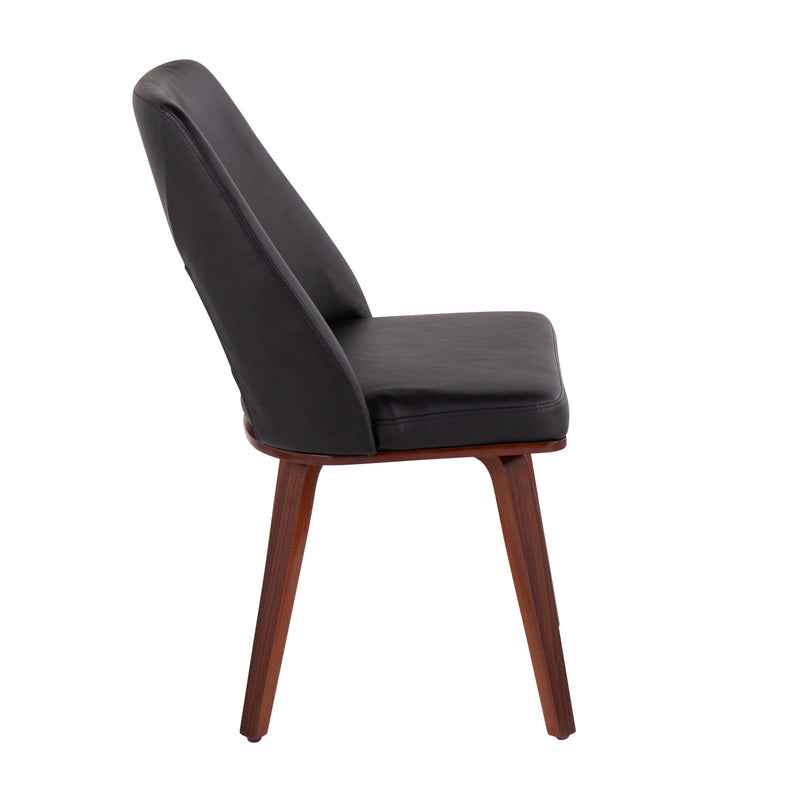 Triad - Mid-Century Modern Upholstered Chair (Set of 2) - Walnut / Black