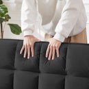 Modern Velvet Convertible Loveseat Futon Sofa With Pullout Bed, Reclining Backrest