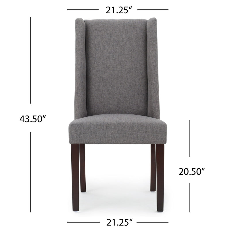 High Back Dining Chair With Wingback Design (Set of 2)