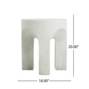 Outdoor Round Top Side Table / End Table, Living Room Accent Table - Antique White