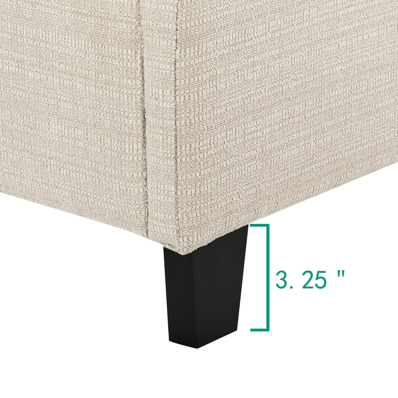 Bridgevine Home Queen Size Beige Tufted Upholstered Platform Bed