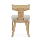 Contemporary Fabric Upholstered Side Dining Chairs Set With Curved Back