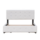 Upholstered Platform Bed With Classic Headboard And Drawers, No Box Spring Needed