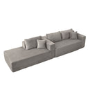 Compression Sectional Couch With Comfy Chaise, Boneless L Shape Sofa With Deep Seat