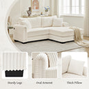 2 Seater L Shaped Chaise Sofa With Reversible Cushion, USB - C Charging Port, Storage Pocket, Convertible Left / Right Design