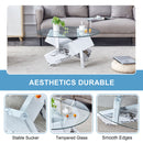 Modern Round Glass Coffee Table With Tempered Glass
