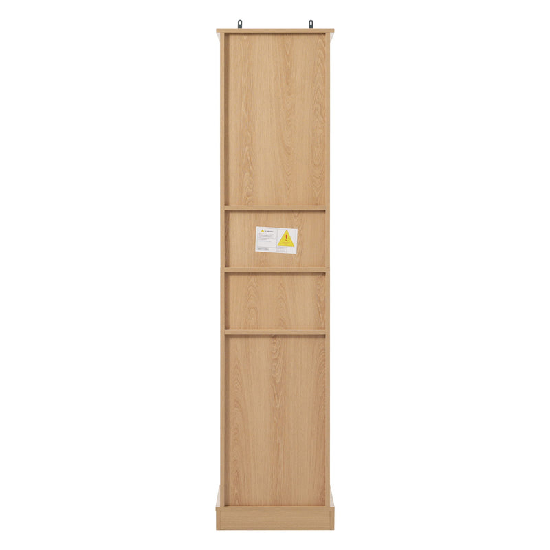 Tall Bathroom Cabinet With 1 Door, 3 Drawers, Open Storage - Wood
