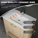 Modern Freestanding Bathroom Vanity With Ceramic Sink And Soft Closing Doors