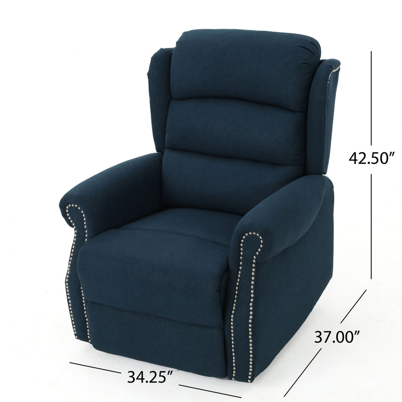 Power Recliner Chair - Navy Blue