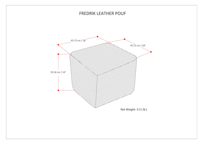 Fredrik - Handcrafted Square Pouf