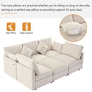 Sectional Sofa Modular U-Shaped With Ottoman & USB Ports