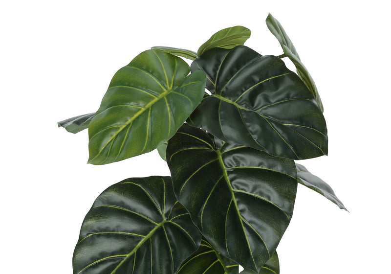 Artificial Plant, 24" Tall, Alocasia, Indoor, Faux, Fake, Table, Greenery, Potted, Real Touch, Decorative - Green / Black