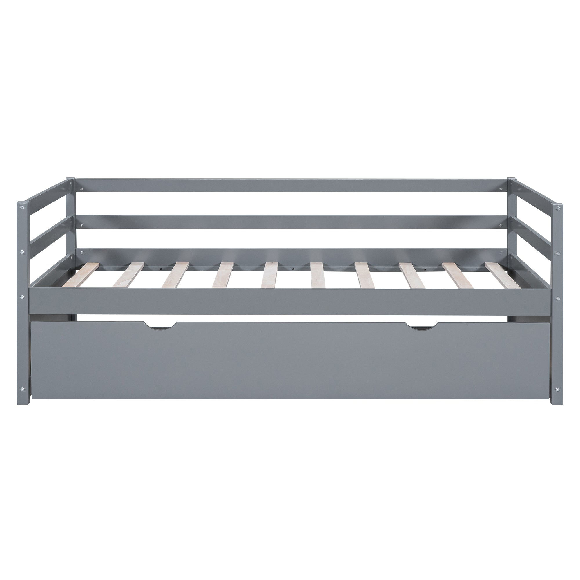 Twin Size Wood Daybed with Twin Size Trundle, Gray - Atlantic Fine Furniture Melbourne FL