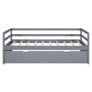 Twin Size Wood Daybed with Twin Size Trundle, Gray
