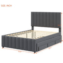 Upholstered Platform Bed With Twin Size Trundle And 3 Drawers