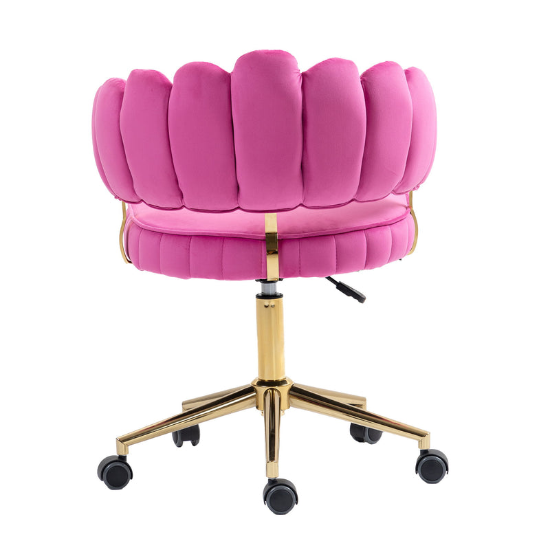 Modern Velvet Home Office Desk Chair With Adjustable Height And Swivel Wheels