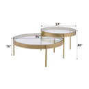 Andover - Nesting Table Set - Clear Glass & Gold
