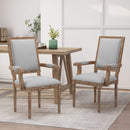 French Country Style Upholstered Dining Chair With Square Backrest