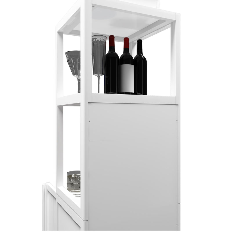 Storage Cabinet With Tall Linen Tower, Multifunctional For Bathroom