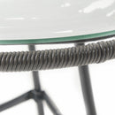 Cowan - Outdoor Wicker And Glass 3 Piece Chat Set With Cushions - Gray