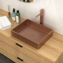 19" X 15" Stainless Steel Bathroom Sink With Pop Up Drain, Nano Surface - Rose Gold