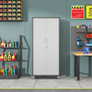 Metal Garage Storage Cabinet With Wheels Heavy Duty Tool Storage Cabinet - Brushed Nickel