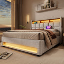 Upholstered Platform Bed With A Hydraulic Storage System, LED And USB Charging (Without Mattress)