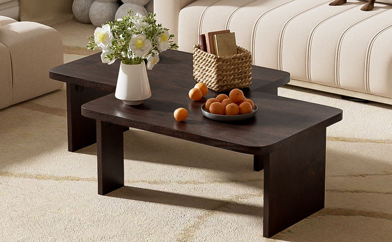 Modern Minimalist Coffee Table Set With Splicing Design