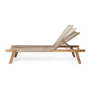 Catania - Outdoor Rope Chaise Lounge (Set of 2) - Teak / Beige