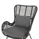 Modern Aesthetic Outdoor Rattan Accent Chair With Metal Legs