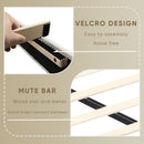 Full Size Platform Bed Frame with Fabric Upholstered Headboard and Wooden Slats, No Box Spring Needed/Easy Assembly, Beige