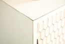 Gambon - 2 Door Wood Honeycomb Pattern Accent Cabinet - White